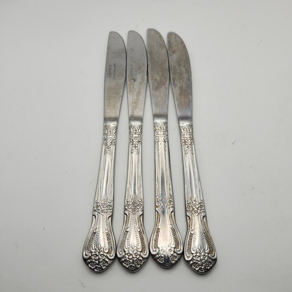 Stanley Roberts‎ Valentine Modern Dinner Knives Set of 4 Stainless 8.5" Discolor